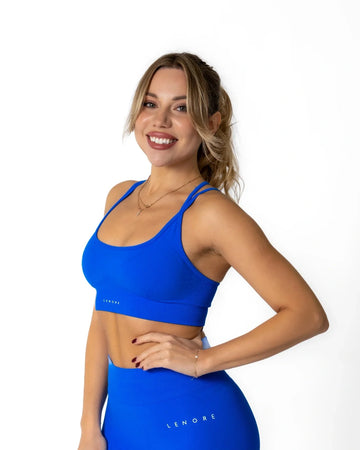 Blue Strappy Seamless Bra