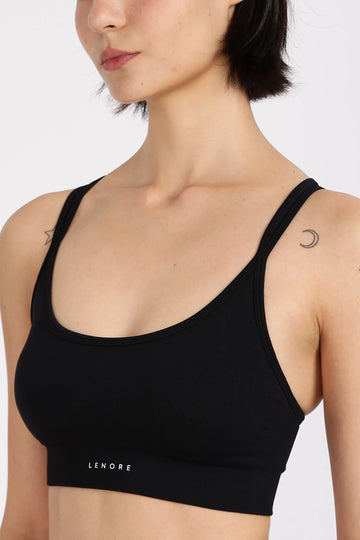 Black Strappy Seamless Bra