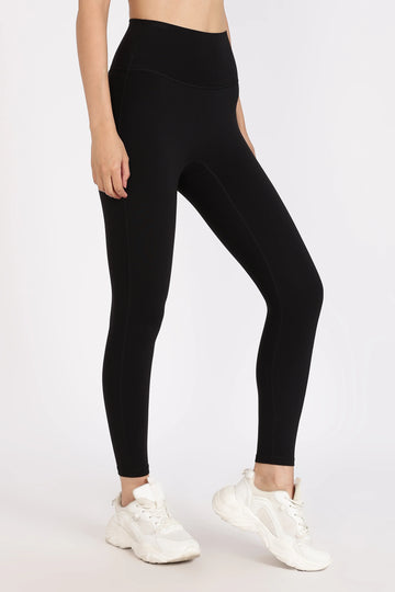 Zwarte luxe legging met hoge taille
